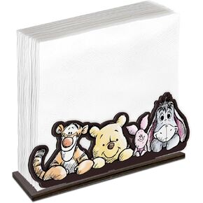 Cute Pooh Bear Napkin Holder for Table, Cartoon Animal Wooden Napkin Holder for Home Kitchen Room Office Decor, Friendship Gifts for Friends in Saudi Arabia