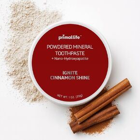 Primal Life Organics - Dirty Mouth Toothpowder, Flavored Essential Oils with Natural Kaolin & Bentonite Clay, Organic, Vegan (1 Ounce (Pack of 1), Cinnamon) in Kuwait