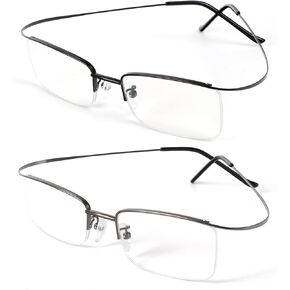 DXYXYO 2 Pack Metal Reading Glasses Blue Light Blocking, Men Women Ultra Light Half Frame Readers in Kuwait