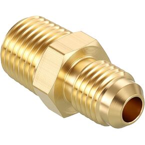 Packs of 1, 1/4" Male Flare to 1/4" Male NPT Solid Brass Hex Nipples Hose Connectors, Male Pipe Adapter for Pipe Leak Repair, Bathroom Remodeling, Tool Extensions, Compression in Kuwait