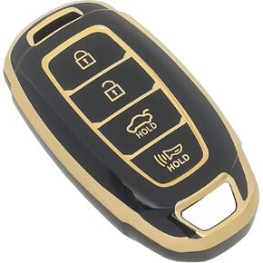 Key Fob Cover Case Fit for 2019 2020 2021 Hyundai Kona Santa Fe Elantra GT Veloster Accent Venue Smart Remote Holder Skin Protector Keyless Entry Sleeve Accessories (White) in Saudi Arabia
