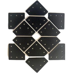 12 Piece Set Corner Brackets for 2020 Series Aluminum Extrusion Profiles 20mm x 20mm - Black in Kuwait