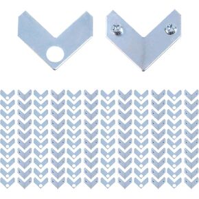 Geesatis 30PCS L-Shaped Corner Brace Plate, 35 x 13 mm Metal Picture Frame Bracket, Silver Tone Flat Plate Fastener for Shelves, Cabinets, Photo Frames, DIY Furniture – Includes Screws & Gaskets in Kuwait
