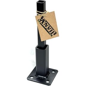 ANVIL 1 1/4" Rail Baluster Post Mount repair base- No welding needed Repairs for 1.25" square Broken rail posts, rusted Iron outdoor railing posts 4" Handrail bracket insert, Black Paint- anchor bolts in Saudi Arabia