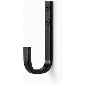 Wall Hooks for Hanging (2 Pack), Heavy Duty Solid Iron Coat Hooks with 35 lbs Capacity, Rustic Wall Mounted J-Hook for Entryway & Garage, Farmhouse Decor, Matte Black in Saudi Arabia