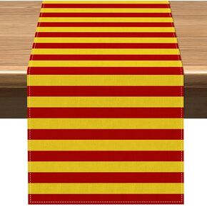 Vohado Wizard Table Runner Red Golden Stripes Magical Party Decoration Halloween Witch Birthday Dining Room Home Kitchen Island Decor (13" x 72") in Saudi Arabia