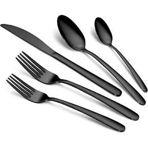 Hunnycook Silverware Set for 12-60PCS Stainless Steel Silverware Set, Include Fork Knife Spoon Set, Mirror Polished, Dishwasher Safe, Cutlery Set for Home Kitchen Restaurant in Saudi Arabia