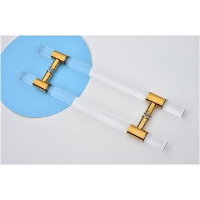 Heavy Duty Commercial Sliding Barn Door Handle Pull, 60/80/100/120cm Tall Acrylic Interior Exterior Door Pull Push Handles, Back-to-Back Model (Color : Gold, Size : 150cm/59in) (Si in Saudi Arabia