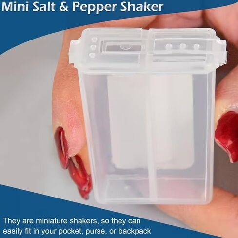 2pcs Mini Salt and Pepper Shakers - Clear Plastic Travel-Friendly Salt & Pepper Dispensers with Lids, Portable Kitchen Organizer for Camping, Picnics in Saudi Arabia
