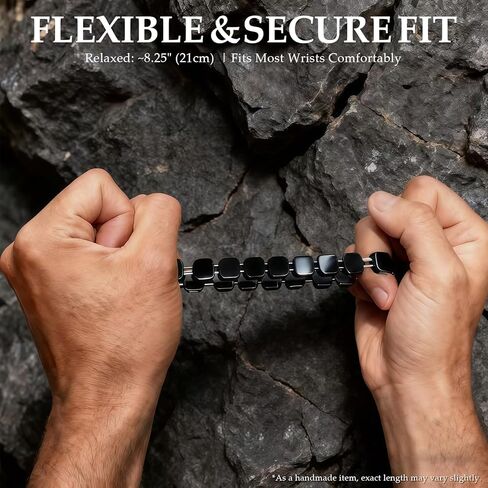Hematite Bracelet for Men, Natural Grounding Stone Stretch Bead Bracelets for Men, Mens Bracelet for Confidence, Pulseras para Hombres in Saudi Arabia