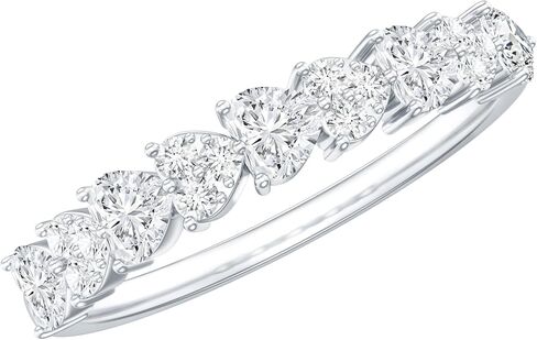 خاتم زفاف على شكل قلب ألماس معتمد من Lab Grown Diamond، جودة EF-VS، خاتم الخلود الماسي للنساء - يأتي مع صندوق هدايا in Kuwait
