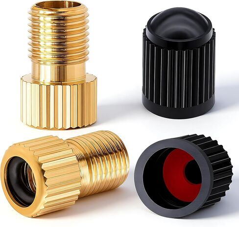 5pcs Brass Presta Valve Adapter ، قم بتحويل Presta إلى محول Schrader ، وتضخيم الإطارات باستخدام مضخة قياسية أو ضاغط الهواء للدراجات (نمط الحبوب الشبكي) in Saudi Arabia