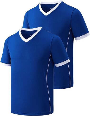 2 Pack Youth Boys' Soccer Jerseys, Black White Training Shirts for Kids, Dry Fit Athletic Performance Short Sleeve Tees in Saudi Arabia