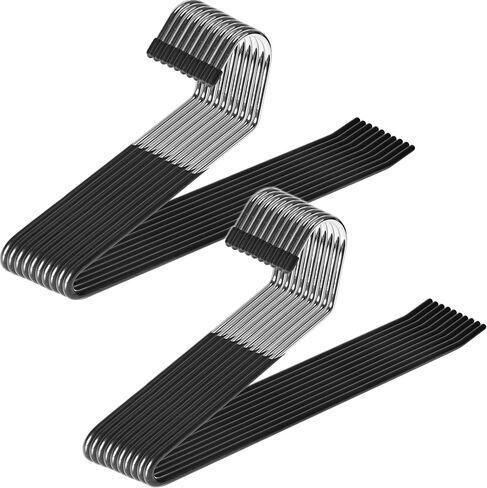 شماعات Zober Bants Non Slip - 20 Pack Open Bants and Jean Hoosers for Closet - SPACE SADING SELDING HOLDER - Strong و DANENT و SELTER PANT Hangers (Black) in Saudi Arabia