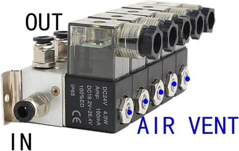 3V1-06 2/3 Normally Closed Pneumatic Solenoid Valve Combination Positive And Negative Pressure Universal Control Suction Cup 1Pcs(DC24V 6 in 6 out) in Saudi Arabia