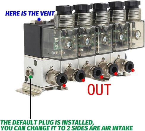 3V1-06 2/3 Normally Closed Pneumatic Solenoid Valve Combination Positive And Negative Pressure Universal Control Suction Cup 1Pcs(DC24V 6 in 6 out) in Saudi Arabia