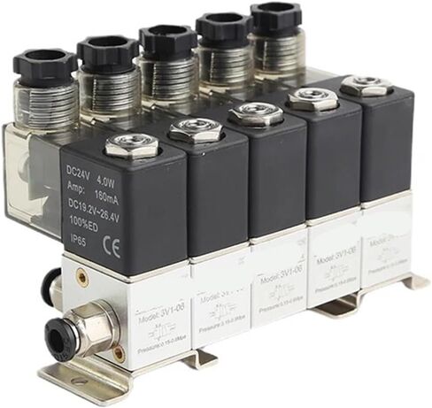 3V1-06 2/3 Normally Closed Pneumatic Solenoid Valve Combination Positive And Negative Pressure Universal Control Suction Cup 1Pcs(DC24V 6 in 6 out) in Saudi Arabia