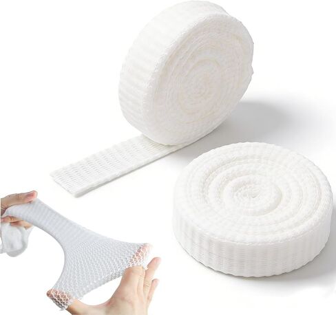 2 Rolls Tubular Bandage, 0.98×78.74in Elastic Net Wound Dressing, Adhesive-Free Stretch Mesh Gauze, Mesh Net Bandage Wrap for Arm — Wet/Dry Dressing Retention (White) in Saudi Arabia