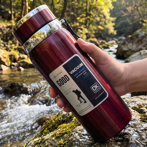 1L Insulated Water Bottle, Stainless Steel Vacuum Flask with Straw Lid, Leakproof Sports Water Bottle for Outdoor, Gym, Travel，blue in Saudi Arabia