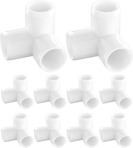تركيبات PVC ثلاثية الاتجاهات مقاس 1-1/4 بوصة، موصلات زاوية الكوع من مادة PVC فئة الأثاث SCH40 للأثاث DIY والهياكل البلاستيكية والدفيئة، عبوة من 4 قطع in Saudi Arabia