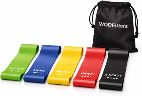 WODFitters Mini Bands Set - 5 Exercise Workout Resistance Bands - Exercise Loops - Workout Flexbands for Stretching, Physical Therapy, Rehab, Home Fitness and Muscle Activation in Saudi Arabia