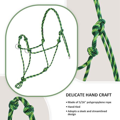 Harrison Howard Poly 4 Knot Side Pull Rope Halter with Rings Rope Training Halter for Horse - Style 6 in Saudi Arabia