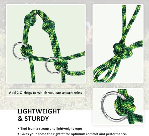 Harrison Howard Poly 4 Knot Side Pull Rope Halter with Rings Rope Training Halter for Horse - Style 6 in Saudi Arabia
