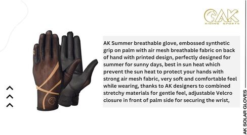 AK Summer Breathable Gloves – Embossed Synthetic Grip Palm, Air Mesh Back, Adjustable Velcro Wrist Closure, Lightweight Stretch Design for Sunny Weather AKRS-7007 in Saudi Arabia