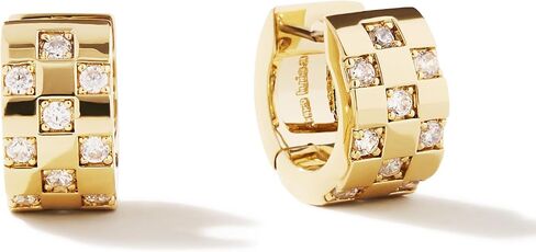 Ana Luisa Eden Huggie Hoop Earrings for Women - Chunky 14K Gold Plated & Silver Rhodium Plated w/Cubic Zirconia - Hypoallergenic, Water-Resistant Tarnish-Free Dainty Womens Earrings - Gifts for Women in Saudi Arabia