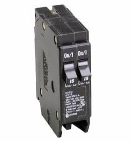 CUTLER HAMMER BD1515 10 KAIC, 120 VAC, 15/15 AMP, Circuit Breaker, Includes Rejection TAB Feature, Plug-ON, Single Pole, Thermal Magnetic, Type BD, Wire Size / #14-4 AWG CU/AL in Saudi Arabia