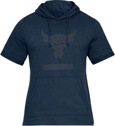 Under Armour Men's Project Rock Terry Short Sleeve Hoodie (US, Alpha, Large, Regular, Regular, Standard, Red) in Saudi Arabia