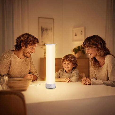 Light Therapy Lamp 15000 Lux, UV-Free Happy Sunlight Lamps with 3 Color Temperatures, Adjustable Brightness, Timer & Memory Function, Full Spectrum Light with Remote Control for Home, Happy Life in Saudi Arabia