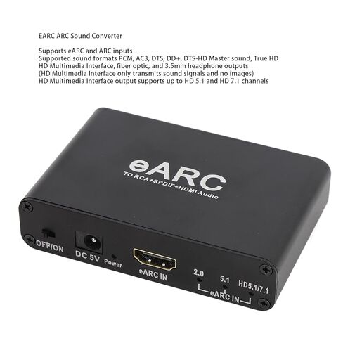 مستخرج صوت Earc، 24 بت 192 كيلو هرتز HDMI eARC ARC إلى محول صوت بصري مع التحكم في مستوى الصوت، HDMI، مخرج صوت بصري 3.5 مم، لمكبر صوت HDTV in Saudi Arabia