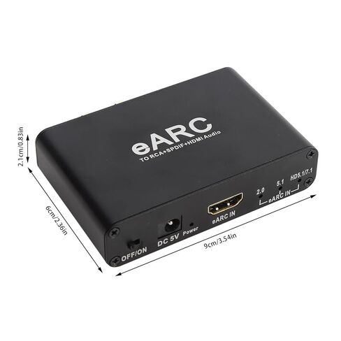 مستخرج صوت Earc، 24 بت 192 كيلو هرتز HDMI eARC ARC إلى محول صوت بصري مع التحكم في مستوى الصوت، HDMI، مخرج صوت بصري 3.5 مم، لمكبر صوت HDTV in Saudi Arabia