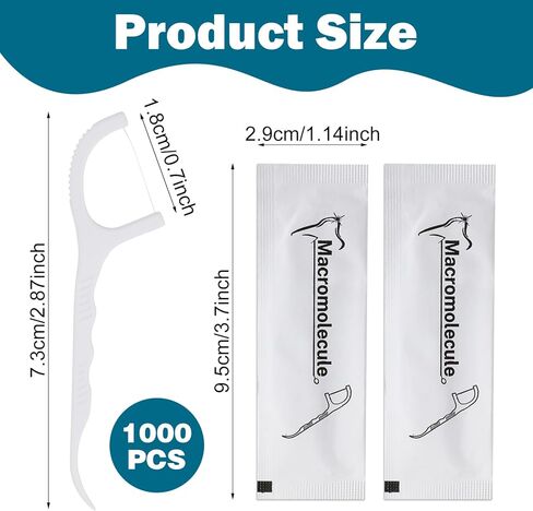 Kifmurase 1000 Pcs Individually Wrapped Floss Picks Bulk Dental Floss Picks Flossers for Adult Travel & Daily Use, Oral Teeth Clean Tight Space Deep Cleaning Plaque Remover (White) in Saudi Arabia