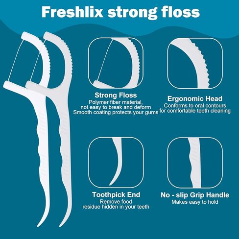 Kifmurase 1000 Pcs Individually Wrapped Floss Picks Bulk Dental Floss Picks Flossers for Adult Travel & Daily Use, Oral Teeth Clean Tight Space Deep Cleaning Plaque Remover (White) in Saudi Arabia