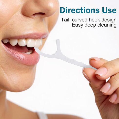 Kifmurase 1000 Pcs Individually Wrapped Floss Picks Bulk Dental Floss Picks Flossers for Adult Travel & Daily Use, Oral Teeth Clean Tight Space Deep Cleaning Plaque Remover (White) in Saudi Arabia