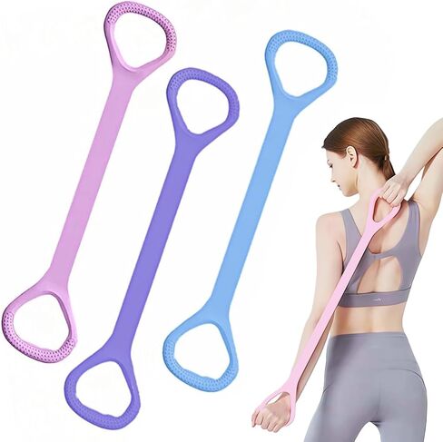 2026 Upgrade Exercise Band - Figure 8 Resistance Bands with Handles, Silicone Exercise Bands for Women & Men, 20 lb Tension Rope for Arm Workout Equipment, Stretching Bands for Yoga (3 Pcs) in Kuwait