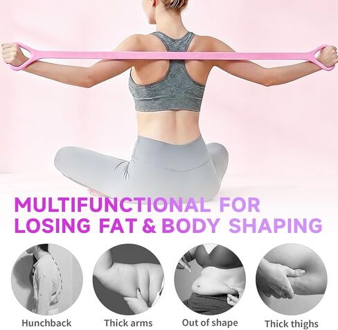 2026 Upgrade Exercise Band - Figure 8 Resistance Bands with Handles, Silicone Exercise Bands for Women & Men, 20 lb Tension Rope for Arm Workout Equipment, Stretching Bands for Yoga (3 Pcs) in Kuwait