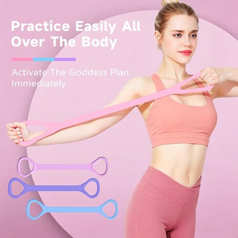2026 Upgrade Exercise Band - Figure 8 Resistance Bands with Handles, Silicone Exercise Bands for Women & Men, 20 lb Tension Rope for Arm Workout Equipment, Stretching Bands for Yoga (3 Pcs) in Kuwait