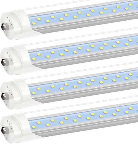 JESLED T8 T10 T12 8FT LED Tube Light Bulbs, 50W 6000LM, 5000K Daylight White, Single Pin Fa8 LED Replacement for Fluorescent Fixture, Frosted, Ballast Bypass, Warehouse Workshop Garage Lights 12-Pack in Saudi Arabia