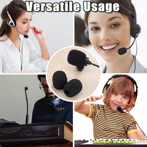 10 Pack Mini Lavalier Microphone Windscreen - High Density Foam Mic Cover for Headset & Lapel Mics Noise Reduction Wind Protection Small Size Universal Fit (Black) Improves Recording Quality in Saudi Arabia