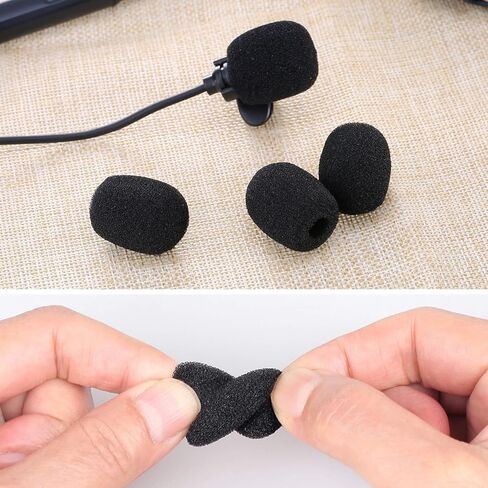 10 Pack Mini Lavalier Microphone Windscreen - High Density Foam Mic Cover for Headset & Lapel Mics Noise Reduction Wind Protection Small Size Universal Fit (Black) Improves Recording Quality in Saudi Arabia