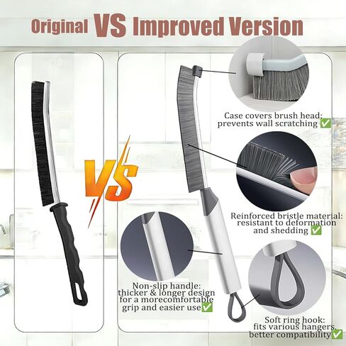 9-Piece Crevice Cleaning Brush Set, Hard Bristle Gap Scrubber Tools, Stiff Nylon Detail Brushes for Window Tracks, Bathroom Grout, Blenders & Kitchen Sink Detailing, Zero Cross-Contamination in Saudi Arabia