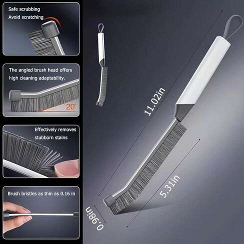 9-Piece Crevice Cleaning Brush Set, Hard Bristle Gap Scrubber Tools, Stiff Nylon Detail Brushes for Window Tracks, Bathroom Grout, Blenders & Kitchen Sink Detailing, Zero Cross-Contamination in Saudi Arabia