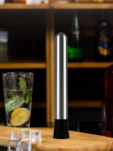 8 Inch Stainless Steel Cock-tail Mu-ddler, Heavy-Duty Mu-ddler for Coc-ktails, Bar-tender Tool for Crus-hing Mint, Lemon, Fruit for Home Kitchen or Bar Use in Saudi Arabia