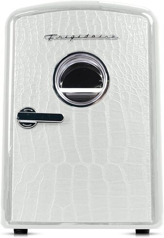 Frigidaire 9 can/6l mini personal fridge cooler Crocodile Finish door-W: 7.08" x L: 11.81" X H: 10.04 (White) in Saudi Arabia