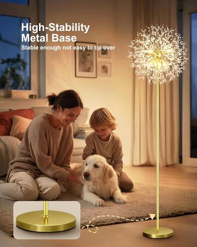 Crystal Floor Lamp for Living Room, Standing Lamp with On/Off Foot Switch, Mid Century Gold Floor Lighting with 576 PCS K9 Crystals, 69'' Metal Lamp for Bedroom Office Home Decor (Gold/6) in Saudi Arabia