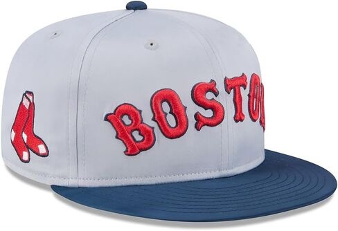 قبعة New Era Boston Red Sox 59FIFTY Satin ذات لونين ورقعة جانبية، قبعة (الولايات المتحدة، رقمية، 7 1/4، رمادي أزرق أخضر) in Saudi Arabia