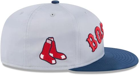 قبعة New Era Boston Red Sox 59FIFTY Satin ذات لونين ورقعة جانبية، قبعة (الولايات المتحدة، رقمية، 7 1/4، رمادي أزرق أخضر) in Saudi Arabia
